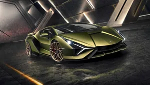 Army Green Lamborghini Aventador Wallpaper