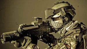 Army Pointing A Gun Wallpaper