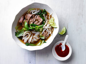 Aromatic Pho Noodle Soup With Spicy Chili Paste Wallpaper