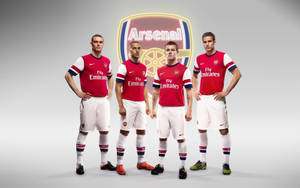 Arsenal Logo And Players Wallpaper