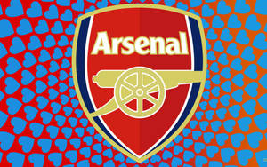 Arsenal Logo On Heart Pattern Wallpaper