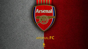 Arsenal On Red And Gray Leather Wallpaper