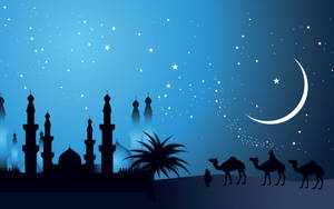 Art Islamic Mosque Night Wallpaper