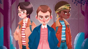 Art Of Stranger Things Trio Wallpaper