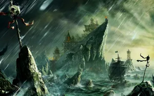 Art Pirate Fortress Wallpaper
