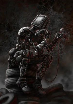 Art Sad Robot Wallpaper