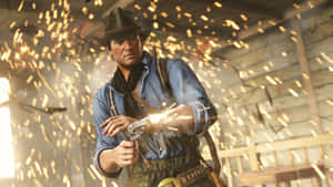 Arthur Morgan Gunfight Action Wallpaper