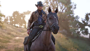 Arthur Morgan Riding Horse Sunset Wallpaper