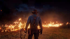 Arthur_ Morgan_ Witnessing_ Fire Wallpaper