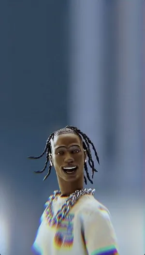 Artist Travis Scott In Cartoon Form Wallpaper