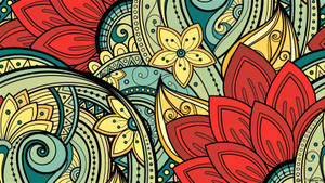 Artistic Flower Mandala Design Wallpaper