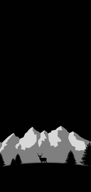 Artistic Mountain Oled Phone Wallpaper