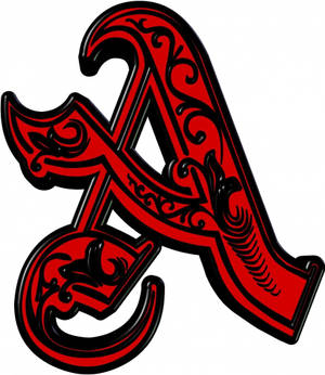 Artistic Red Capital Alphabet Letter A With Black Wallpaper