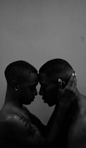 Artistic Rendering Of A Black Gay Man With Partner Wallpaper