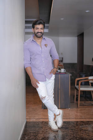 Arun Vijay Purple Shirt Wallpaper