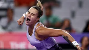 Aryna Sabalenka In Action Wallpaper