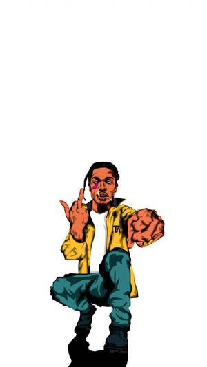 Asap Rocky Cartoon Art Wallpaper