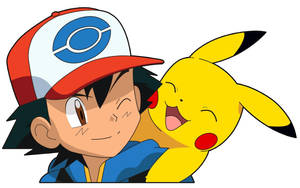 Ash And Pikachu Hd Piggyback Pose Wallpaper