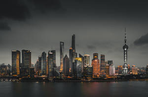 Asia Shanghai Stunning Skycrapers Wallpaper