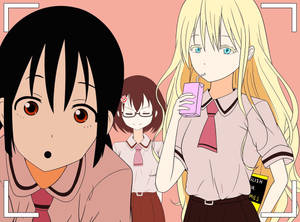 Asobi Asobase Pastel Pink Art Wallpaper