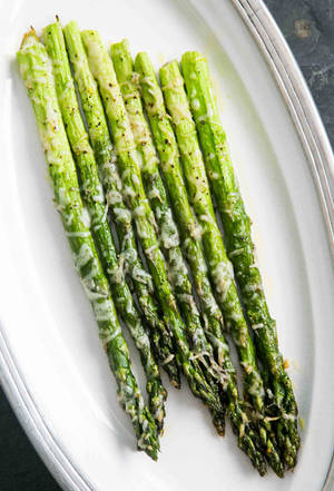 Asparagus Baked With Garlic Parmesan Cheese Wallpaper