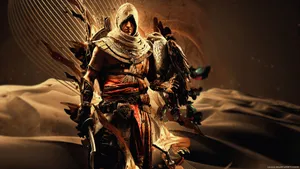Assassin's Creed Bayek With Eagle Wallpaper