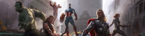 Assemble The Justice With Avengers Dual Screen Wallpaper