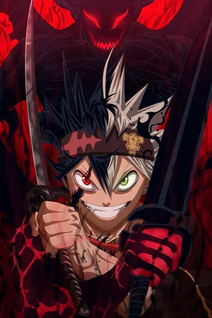 Asta Black Clover 4k Demon Fusion Double Swords Wallpaper