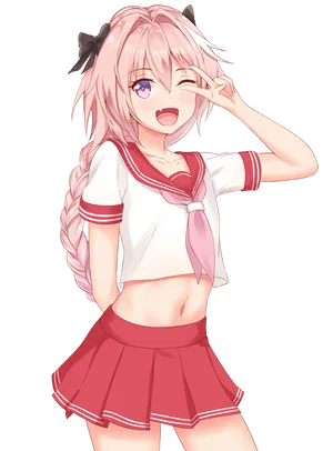 Astolfo In Pink School Uniform Wallpaper
