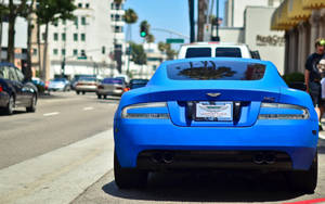Aston Martin Blue Sports Car Wallpaper