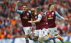 Aston Villa Players Celebrating Victory Wallpaper