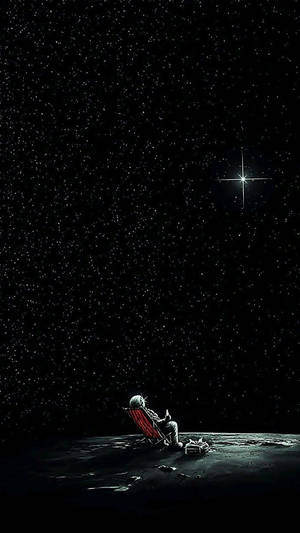 Astronaut Aesthetic Chilling On Moon Wallpaper
