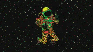 Astronaut Aesthetic Green Suit Wallpaper