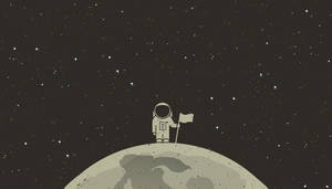 Astronaut Aesthetic On Moon Wallpaper