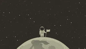 Astronaut Aesthetic On Moon Wallpaper