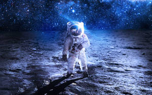 Astronaut Aesthetic Walking On Moon Wallpaper