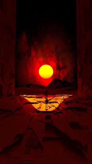 Astronaut And Dark Sunset Wallpaper