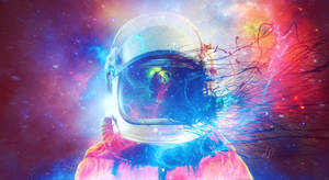 Astronaut Color Burst Fantasy Wallpaper