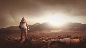 Astronaut Exploring Mars Wallpaper
