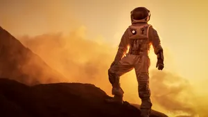 Astronaut Golden Hour Aesthetic Wallpaper