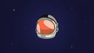 Astronaut Helmet Minimalist Graphic Art Wallpaper
