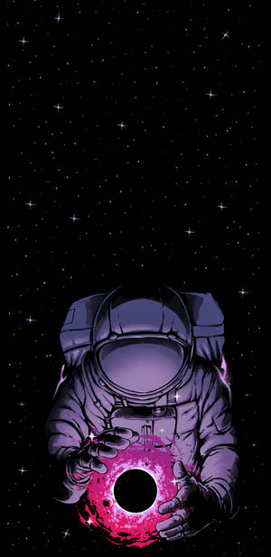 Astronaut Holding Planet 2k Amoled Wallpaper