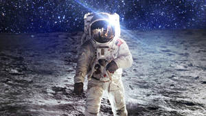 Astronaut On The Moon Wallpaper
