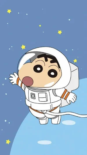 Astronaut Shinchan Aesthetic Wallpaper