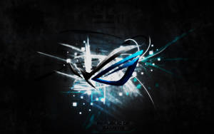 Asus Rog 4k Gaming Logo In Blue And Black Wallpaper