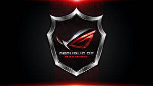 Asus Rog 4k Gaming Logo On Badge Wallpaper