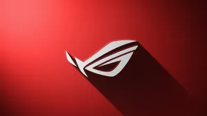 Asus Rog Logo On A Red Background Wallpaper