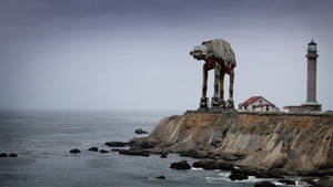 At-at Walker On A Star Wars Landscape Wallpaper