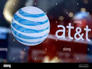 At&t Logo On A Storefront In New York City - Stock Image Wallpaper
