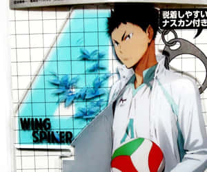 Athletic Iwaizumi Hajime In Action On The Volleyball Court Wallpaper